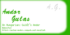 andor gulas business card